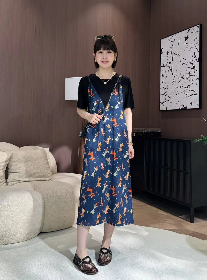 方和屿.显瘦千金风时尚慵懒风套头连衣裙碎花气质女士80415