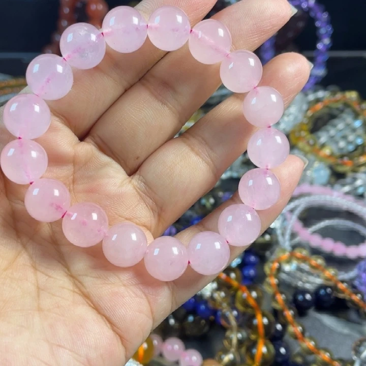 粉水晶碧玺（处理）天然粉水晶