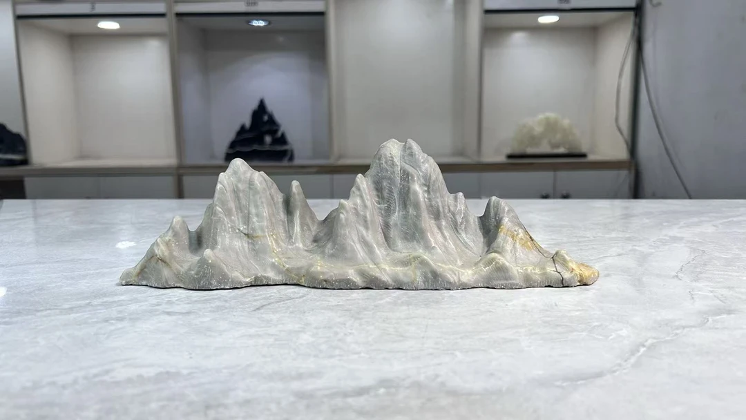 灵璧石茶宠文房造景案头山子（长27.5宽7高8）