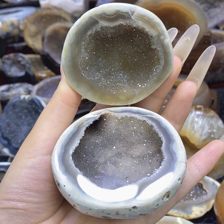 未镶嵌珠宝半成品紫晶彩晶盆