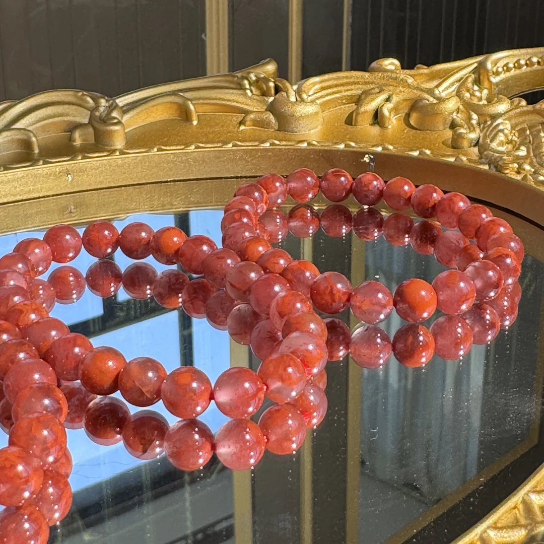 财富守护石 ll 天然冰飘南红手串8mm A35