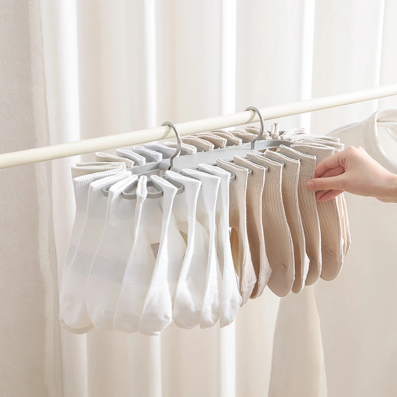 可折叠袜子晾晒架一物多用防滑夹力强抗拉扯32夹满足日常所需