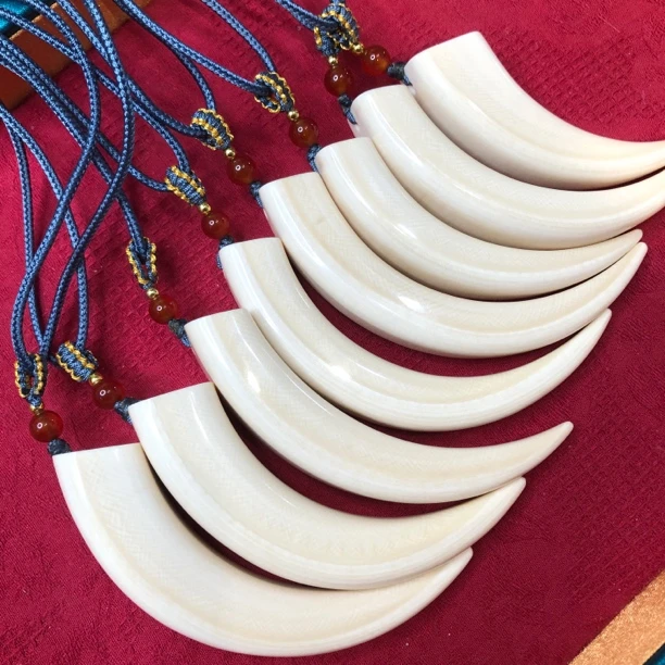 天然猛犸牙原色满纹牙尖挂件吊坠多样性发货（一物一拍）