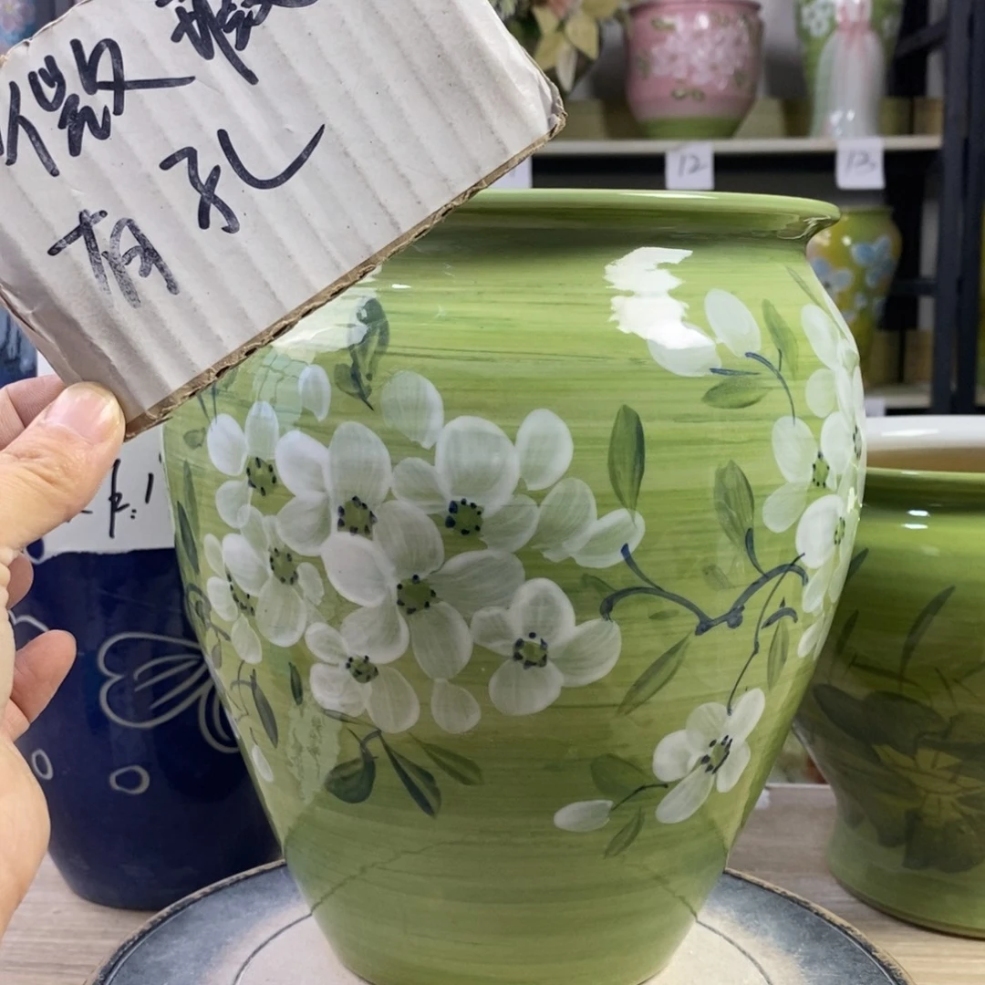 景德镇手工手绘陶瓷花盆