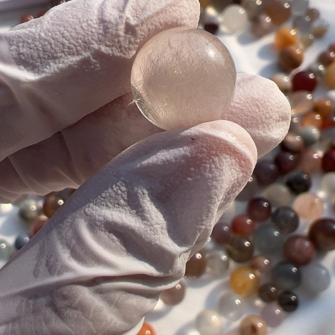 水晶水晶 单珠11mm定制打孔不退换未镶嵌新*