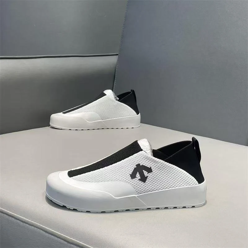 夏季新款网面透气软底板鞋一脚蹬运动休闲鞋轻便小白男鞋