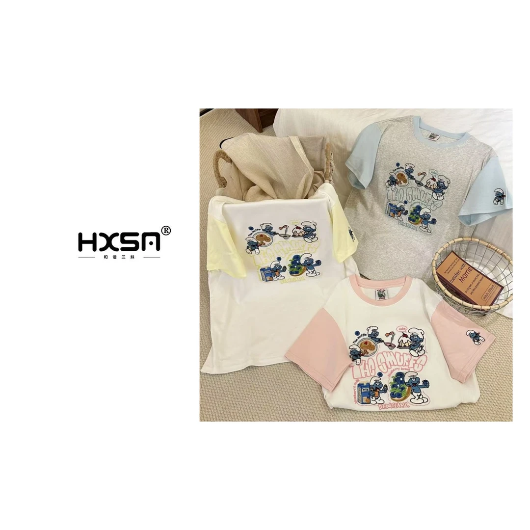 （现）HXSM「蓝精灵」夏童趣减龄圆领短袖609