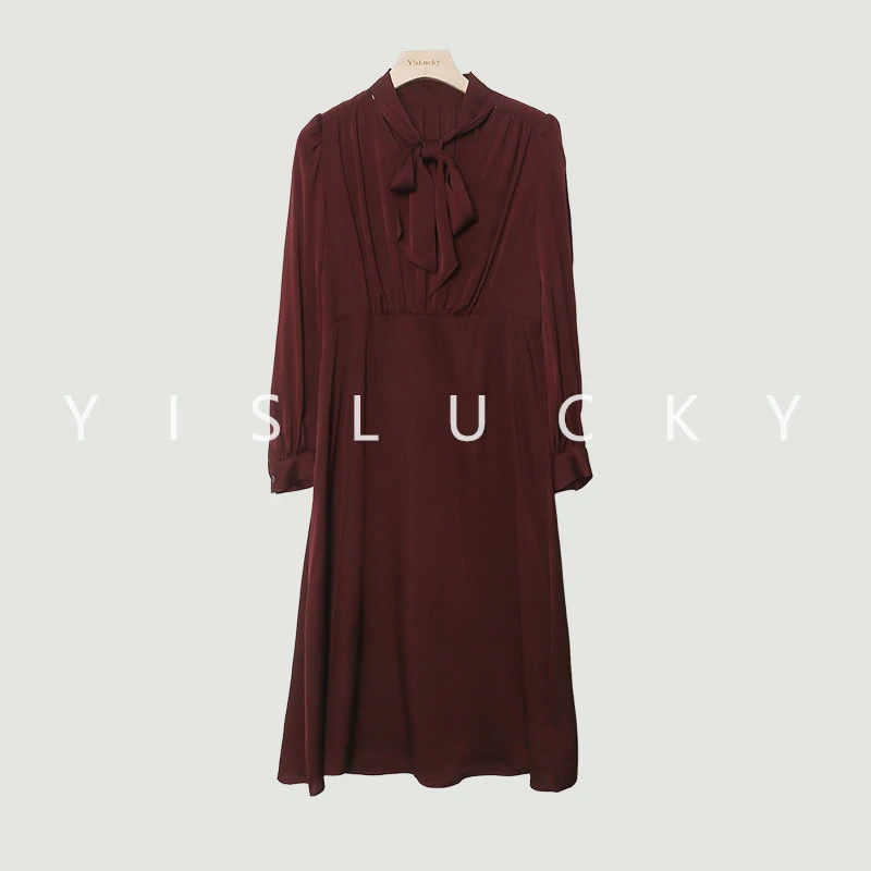 【黎明艺术馆】22姆米桑蚕丝缎气质春夏优雅连衣裙LG9209