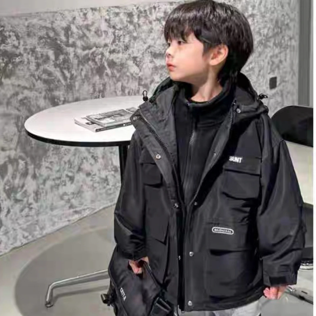 851男童冬季时尚休闲棉服三合一外套可拆卸