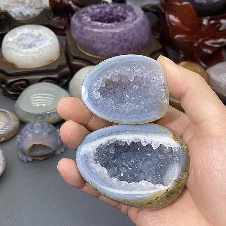 紫晶摆件未镶嵌聚宝盆