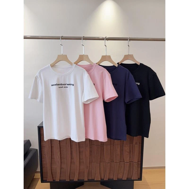 清仓  大牌字母植绒印花短袖T恤