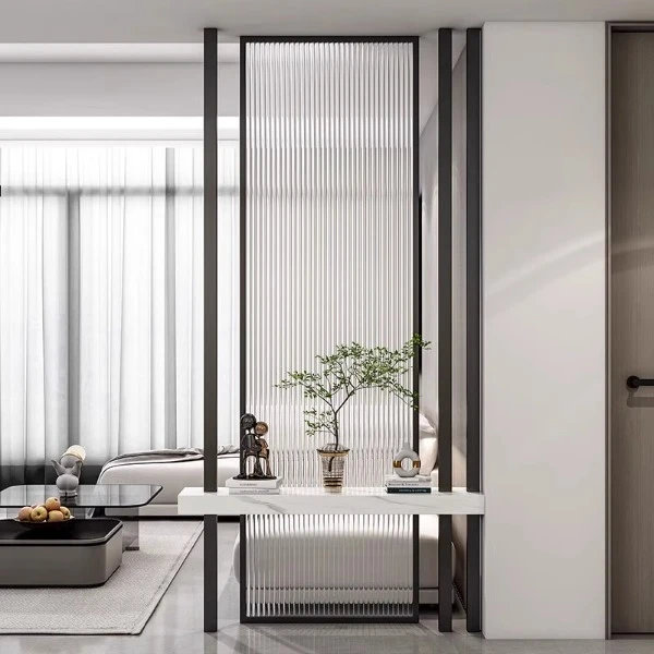 简约北欧长虹玻璃隔断客厅入户玄关现代2025年屏风隔断2025新款