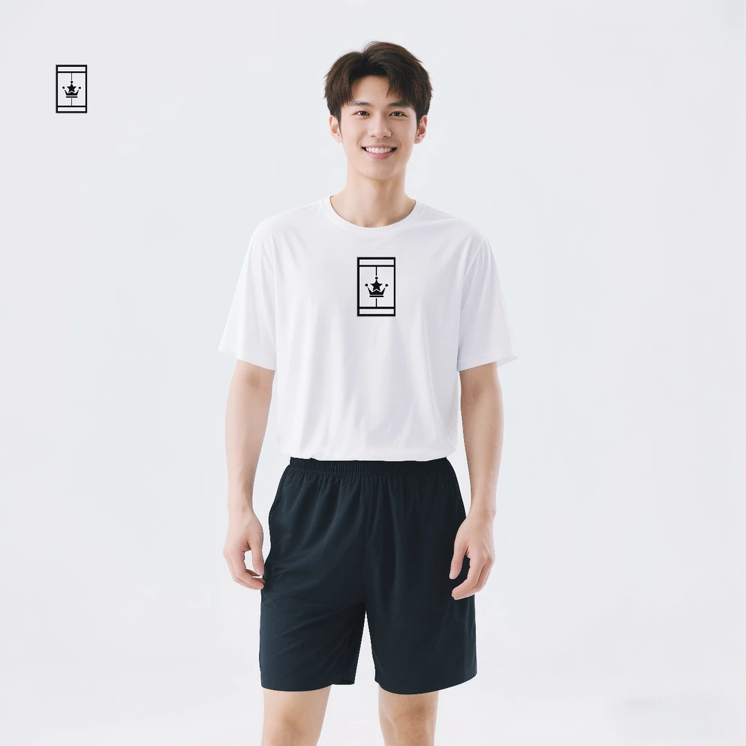 布士达黑色网球场logo速干短袖（男款）