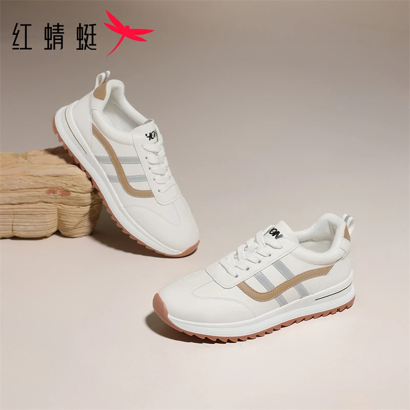 红蜻蜓白色运动女鞋春夏季潮牌休闲百搭软底鞋防滑旅游鞋品牌单鞋