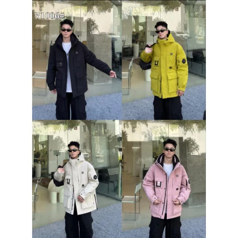【辉哥】51006-加厚工装冬男士户外连帽宽松运动休闲防寒服非标-G