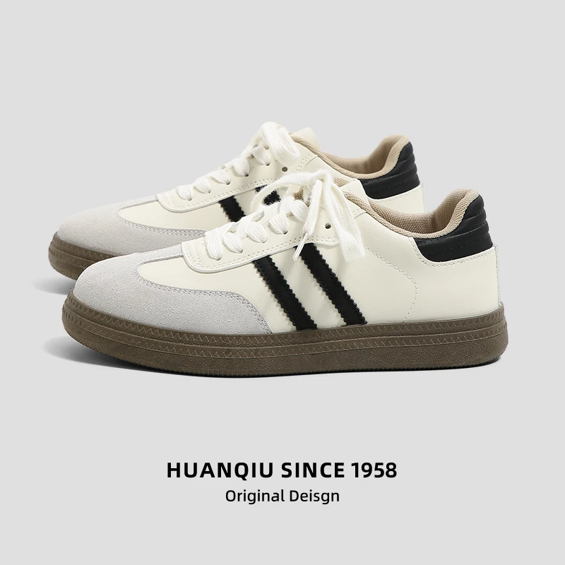 环球德训鞋情侣款2025新款低帮百搭风厚底平底小白鞋经典德训鞋