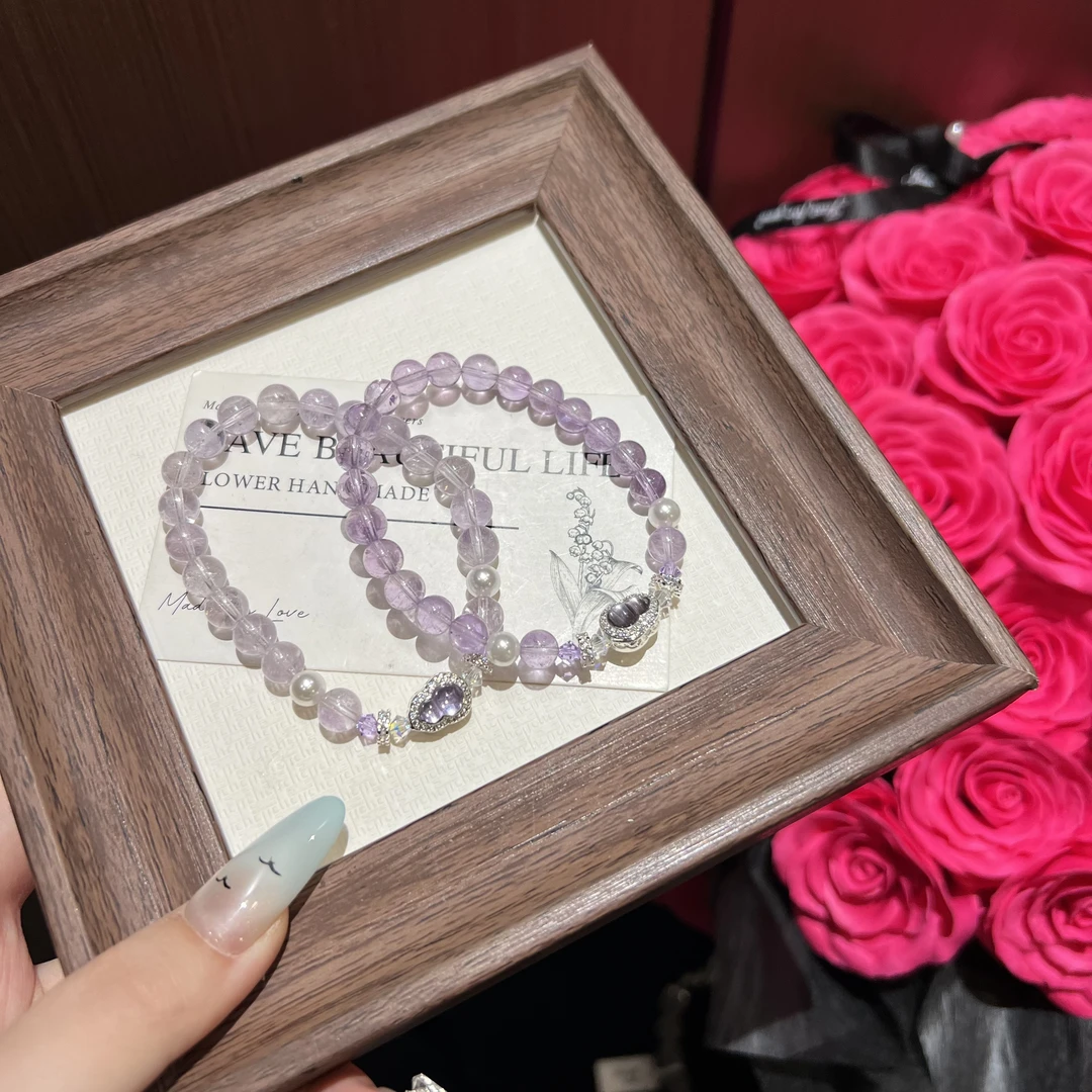 S873 7mm玻利维亚紫水➕紫葫芦原创设计手串 颜色微差