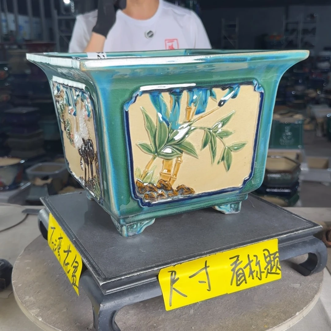 一风堂石湾花盆 内24*19流釉瑕疵357