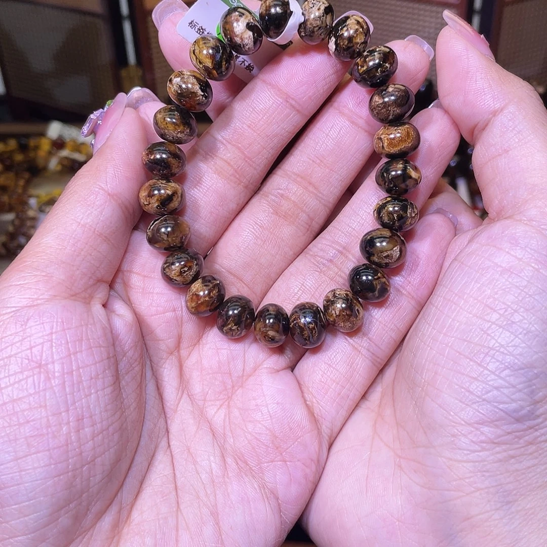 琥珀未镶嵌裸石抚顺琥珀10+熊猫花