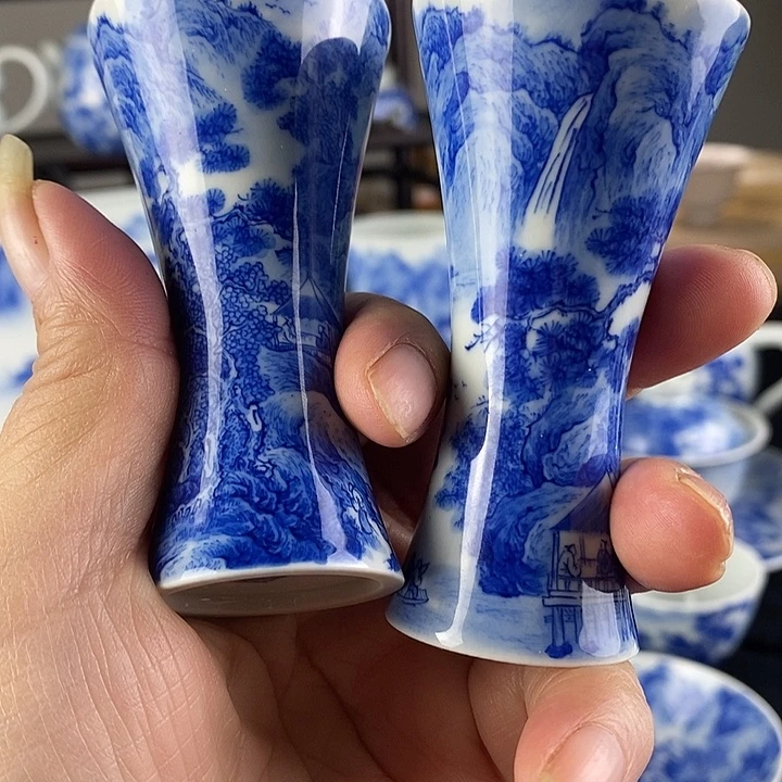 万***哥陶景德镇手工手绘青花山水