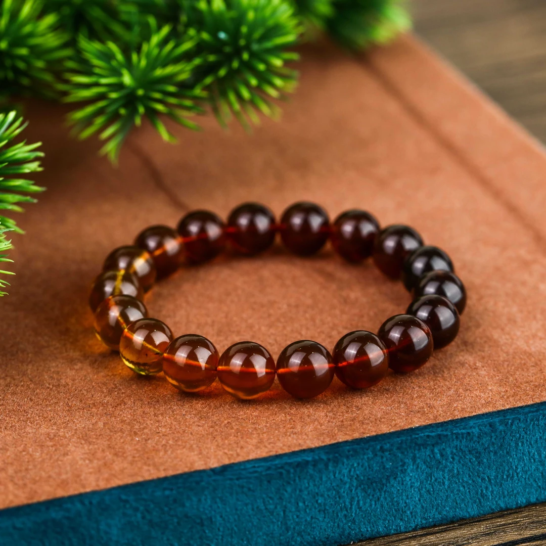 缅珀圆珠渐变彩虹手串LCXCC0102481