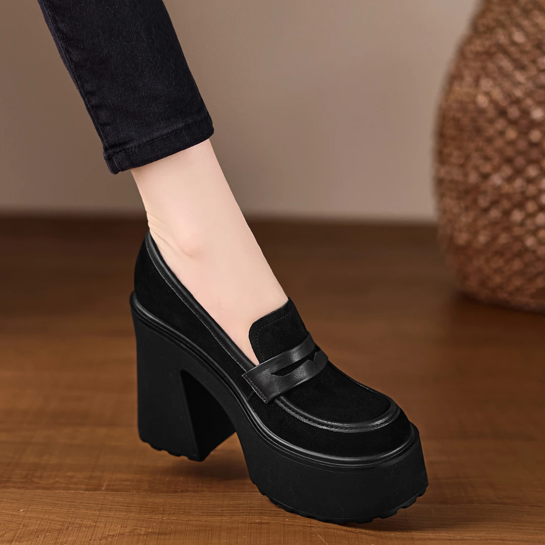 小个子手工女鞋11cm~英伦风增高高跟鞋小皮鞋秋季新款不累脚单鞋