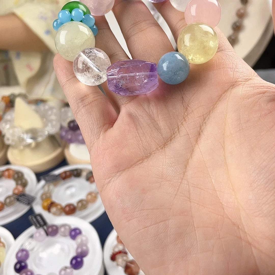 银S925镀金镶嵌手链水晶