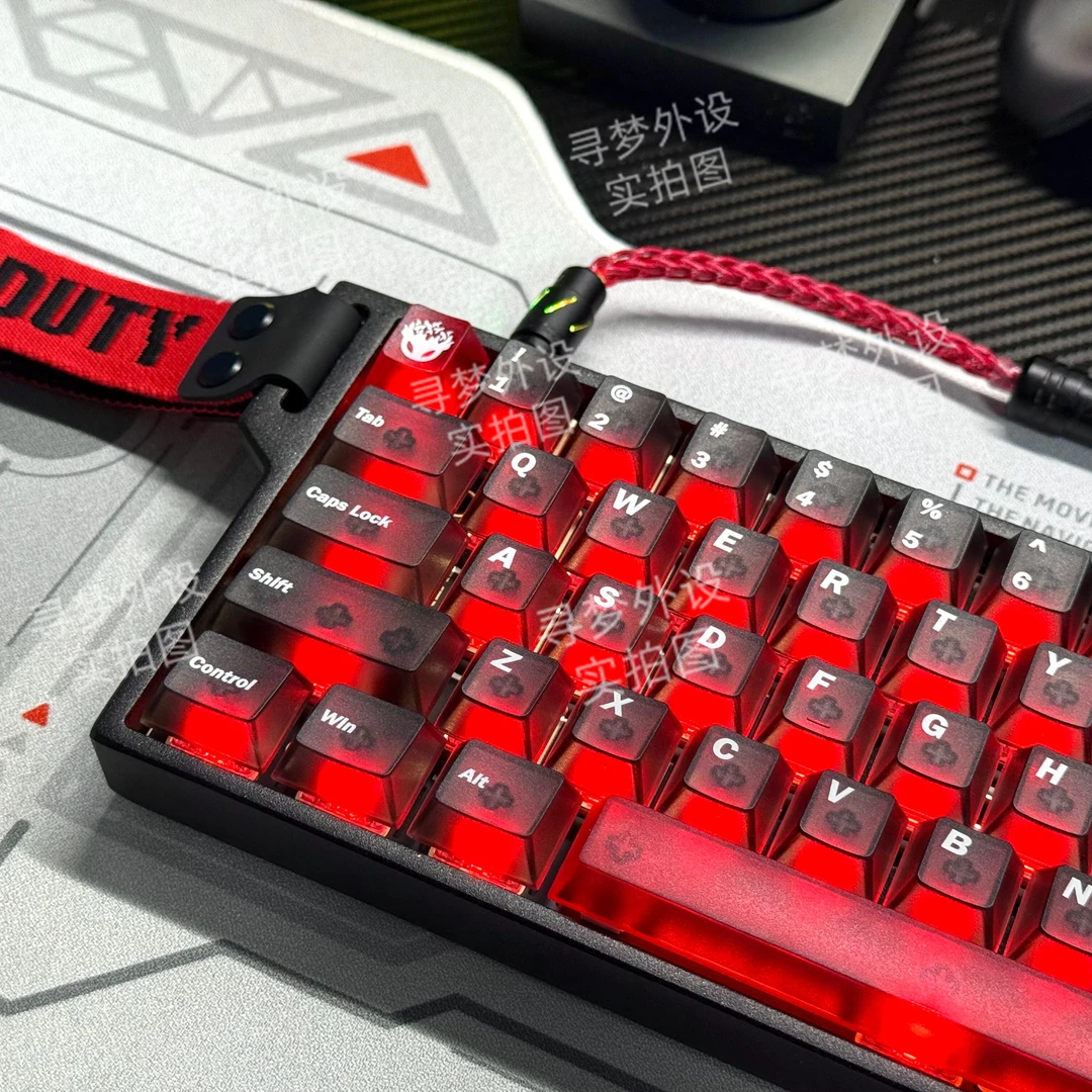 熔岩五面雾透键帽黑色红色透明白色原厂高度适配磁轴键盘机械et65