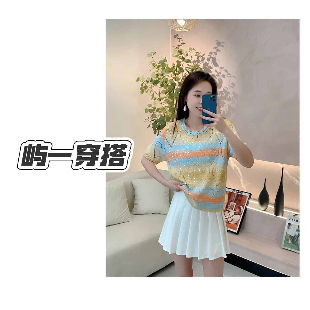 彩虹闪闪~南油夏季针织上衣【245】GM