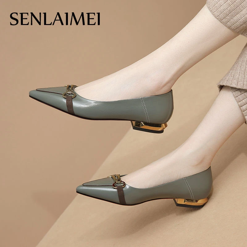 羊皮/34-41/3866漆皮浅口瓢鞋时尚低跟通勤职业皮鞋平底尖头单鞋