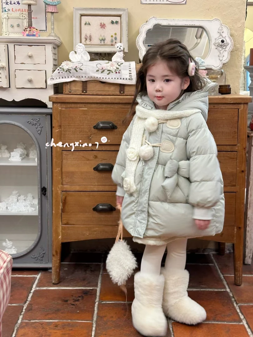 【WoW!豌豆】冬季加绒套装保暖卡通儿童女童针织亲子连帽卡通秋冬