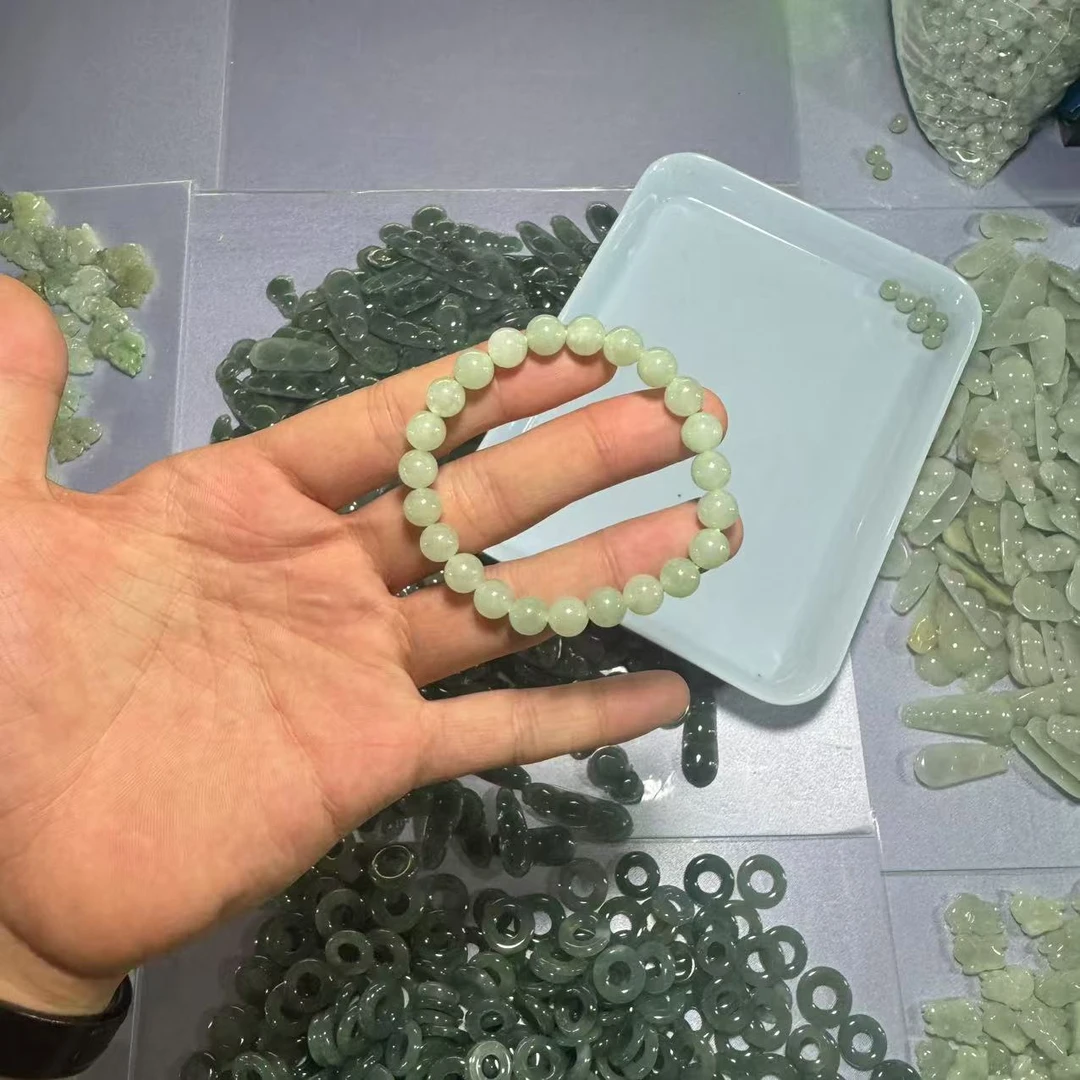 天然A货翡翠手串-d266-卡7-8mm-多样性发一