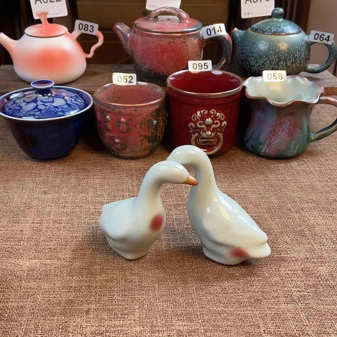 瓷片钧瓷茶器家用摆件