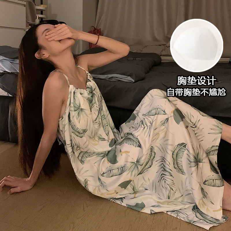 睡裙女夏季带胸垫一体式吊带性感睡衣女款夏天2025新款高级感