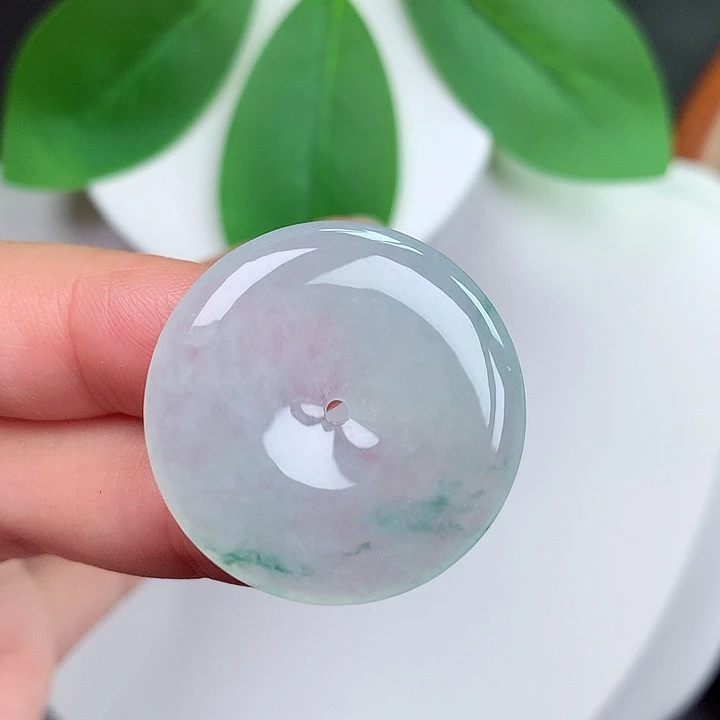 颈饰未镶嵌翡翠平安扣 27.8x4.3mm