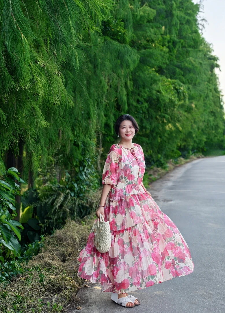 【玫瑰庄园】夏季新款碎花连衣裙印花奢风春夏秋可穿