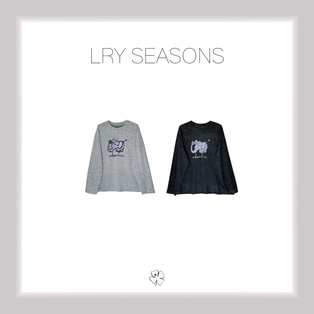 LRY SEASONS |圆领大象印花休闲百搭T恤上衣25631