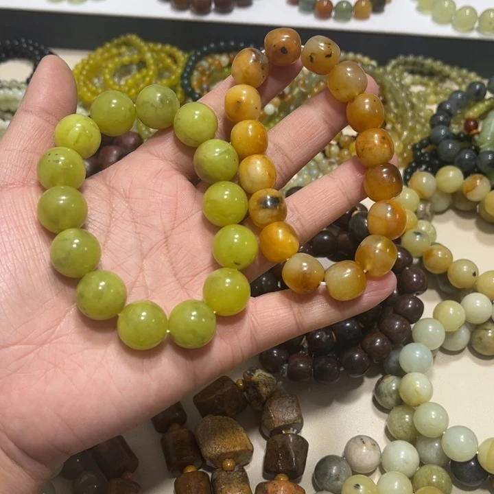 蛇纹石玉未镶嵌手链卡13