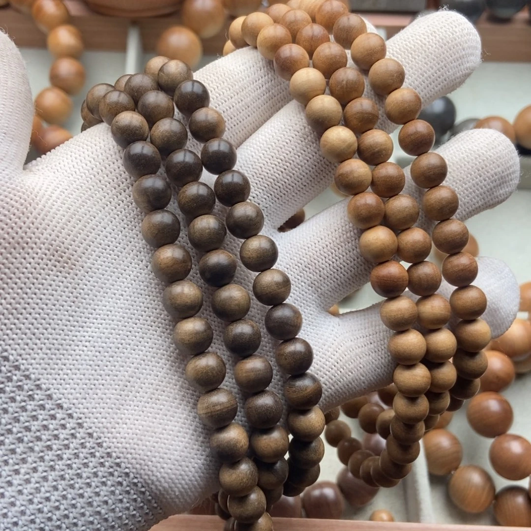 玉***甲手串/手链檀香木0.8老山檀香黑肉奶香念珠
