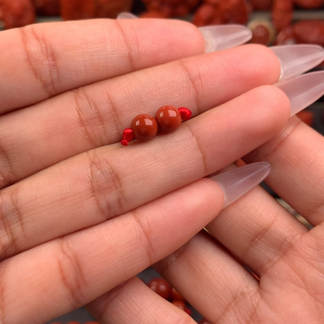 南红玛瑙圆珠对珠6+未镶嵌