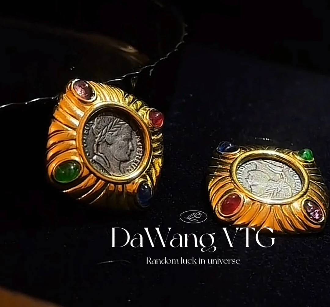 铜合金莫桑石耳饰 K合金古币琉璃耳夹