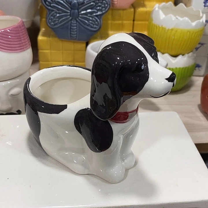 陶盆有孔 瑕疵针孔漏釉介意勿拍口 7高12