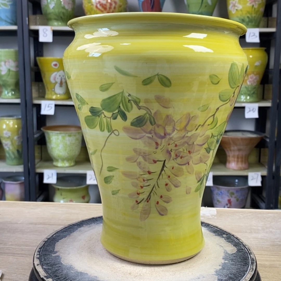 景德镇手工手绘陶瓷花盆