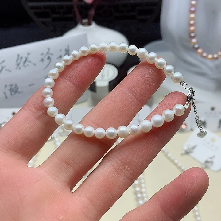 钛钢手链淡水珍珠