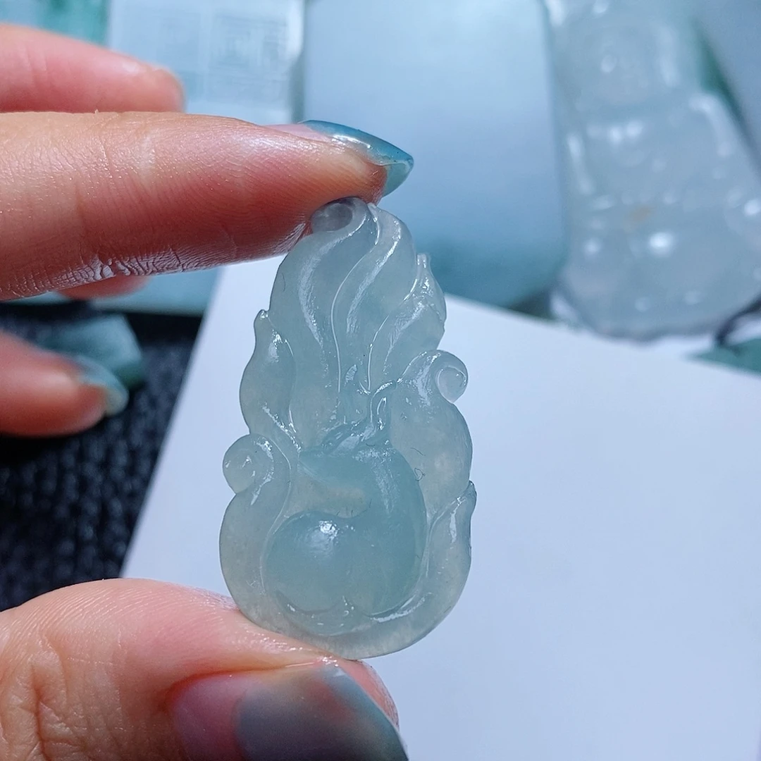 定制翡翠未镶嵌毛货付款后确认抛光