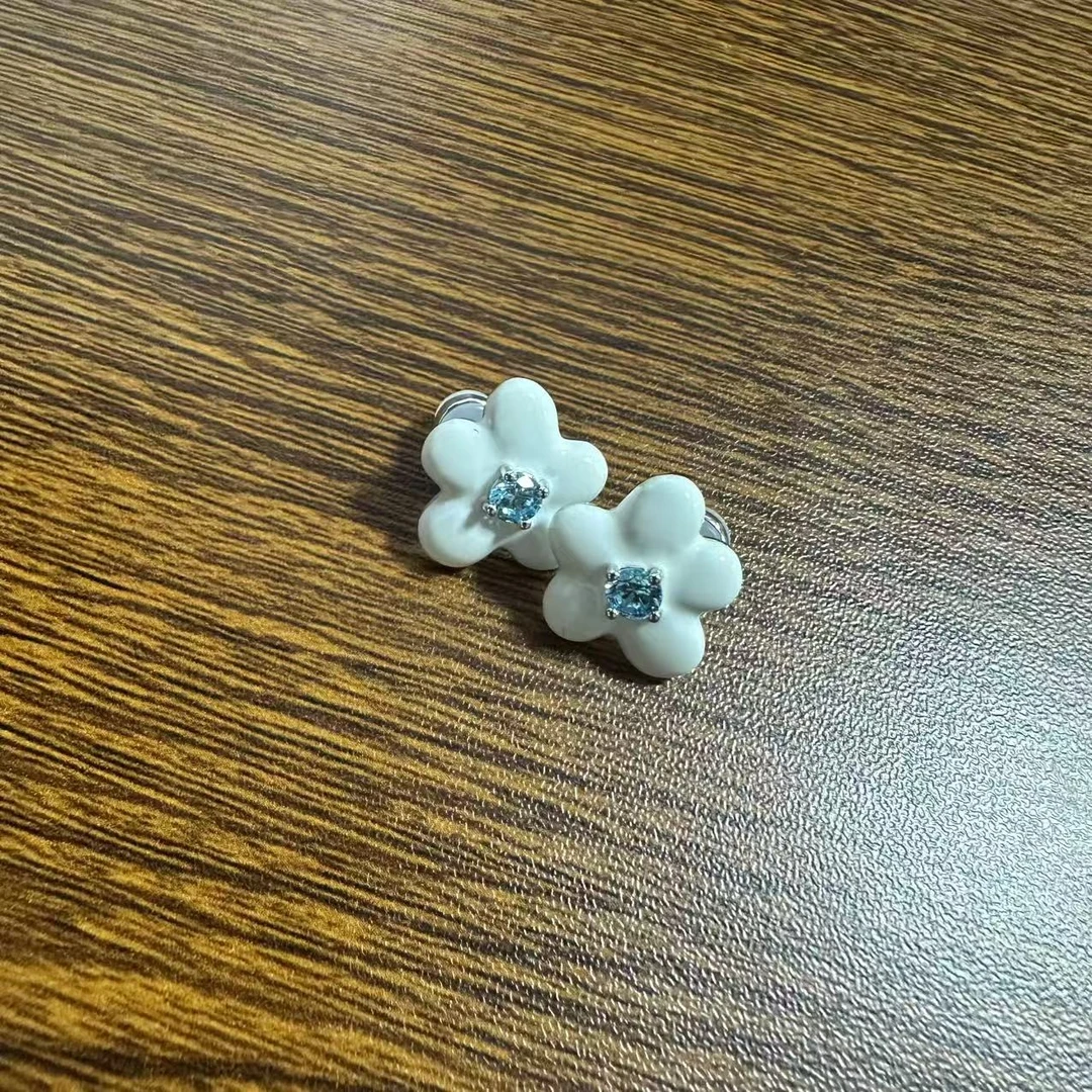 【颜色可选】摩瑟DP【H小白花耳钉】JCDF花瓶摆件玻璃花盆SS