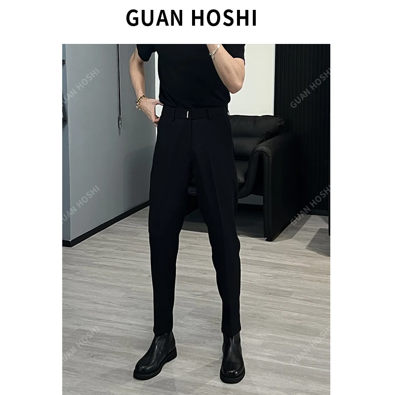【冠什么希】早秋新款休闲裤男锥形轻奢抗皱易打理垂感长裤子3503