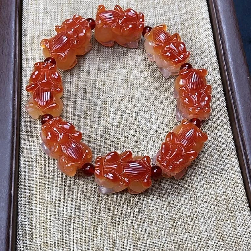 【闪购商品】玛瑙/玉髓未镶嵌手串九*?