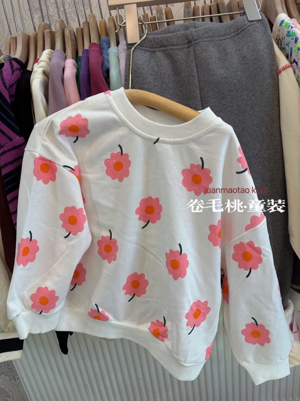 卷毛桃2025春小花朵卫衣
