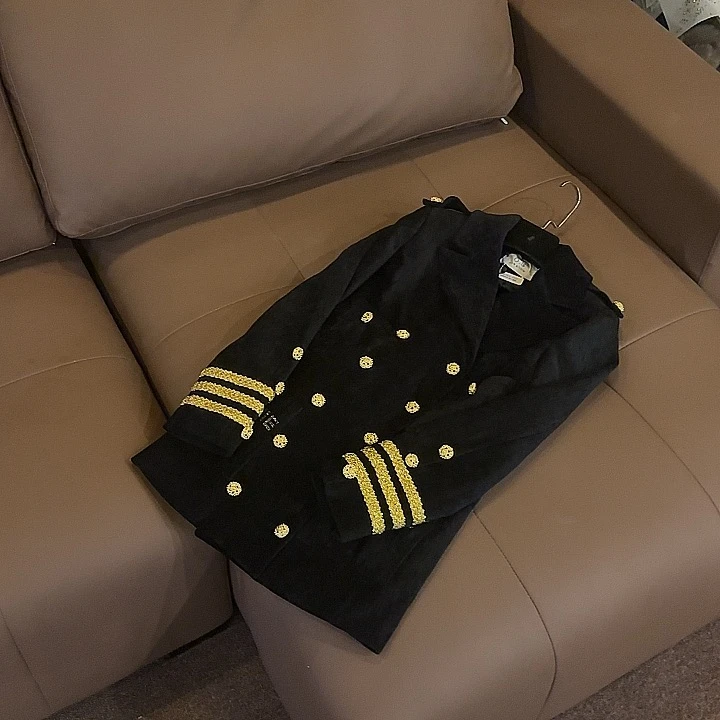 【OS&oneshow】时尚复古宫廷奢华刺绣织带休闲双排扣个性西装外套